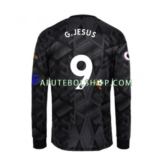 Camisa 2 Arsenal Gabriel Jesus 9 2022-2023 manga longa ,Masculino