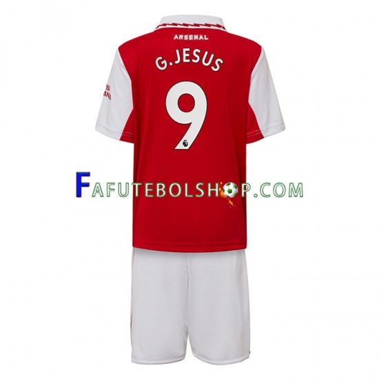 Camisa 1 Arsenal Gabriel Jesus 9 2022-2023 manga curta ,infantil