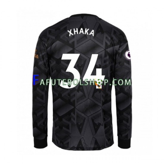 Camisa 2 Arsenal Granit Xhaka 34 2022-2023 manga longa ,Masculino