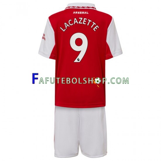 Camisa 1 Arsenal Lacazette 9 2022-2023 manga curta ,infantil