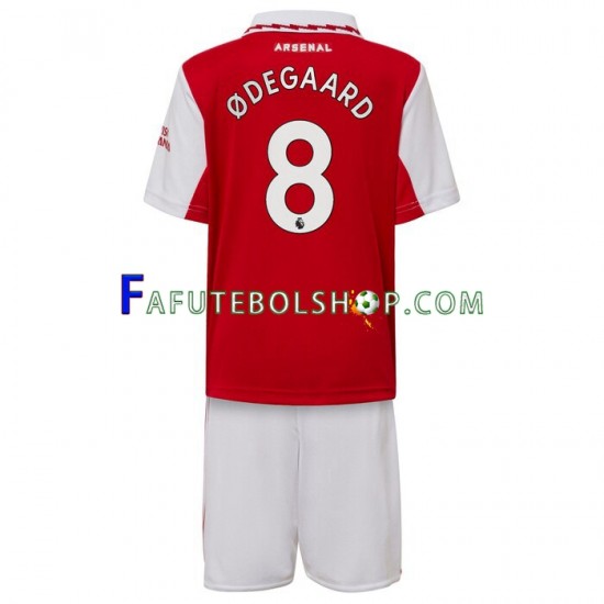 Camisa 1 Arsenal Odegaard 8 2022-2023 manga curta ,infantil