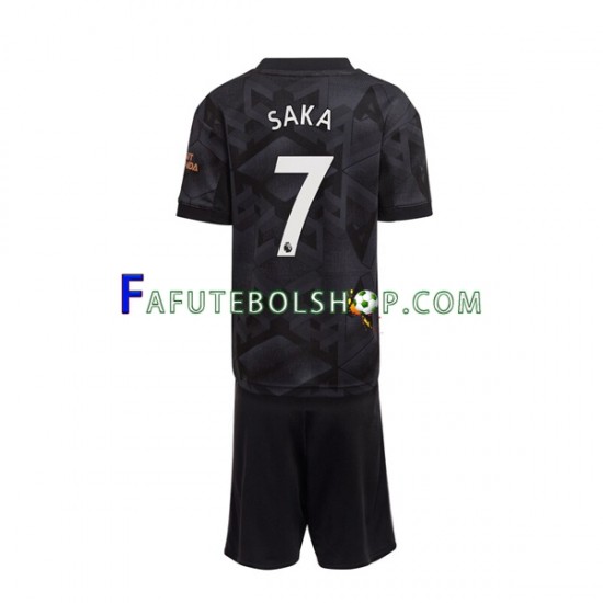 Camisa 2 Arsenal Saka 7 2022-2023 manga curta ,infantil