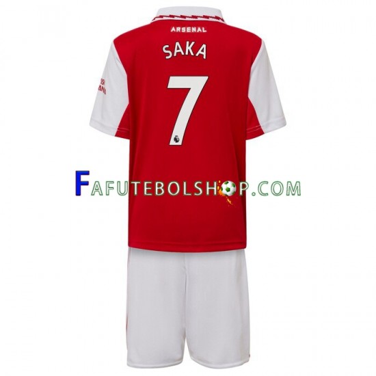 Camisa 1 Arsenal Saka 7 2022-2023 manga curta ,infantil