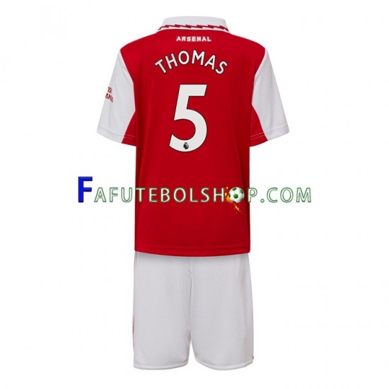 Camisa 1 Arsenal Thomas Partey 5 2022-2023 manga curta ,infantil