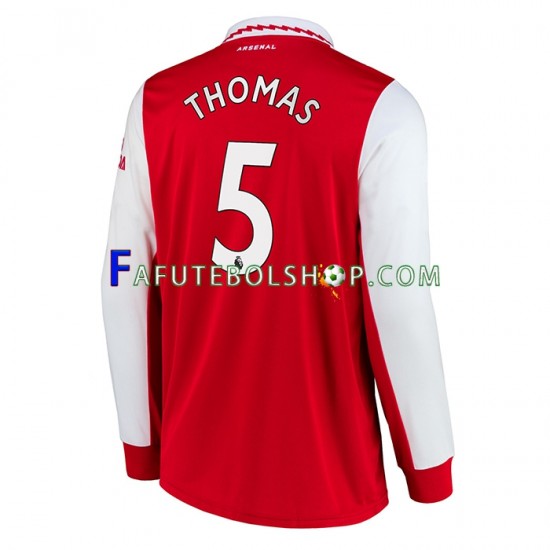 Camisa 1 Arsenal Thomas Partey 5 2022-2023 manga longa ,Masculino