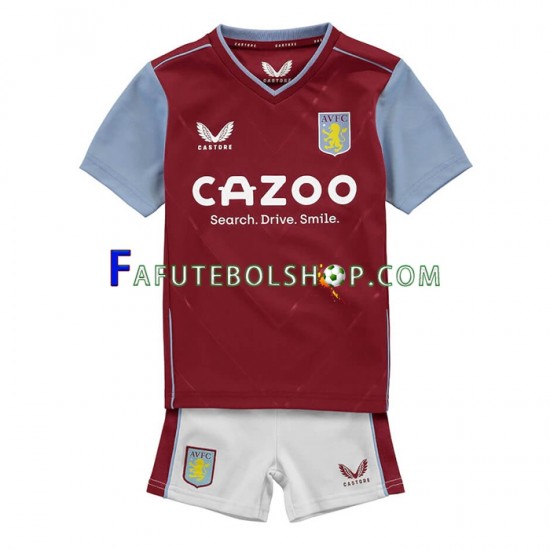 Camisa 1 Aston Villa 2022-2023 manga curta ,infantil