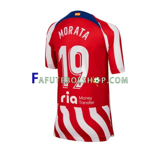 Camisa 1 Atlético de Madrid Alvaro Morata 19 2022-2023 manga curta ,Masculino