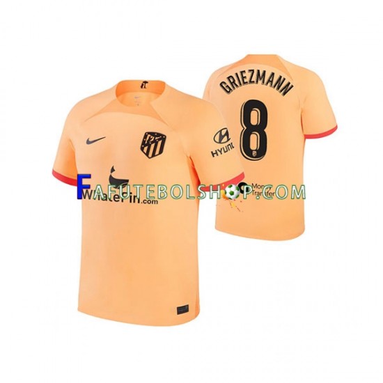 Camisa 3 Atlético de Madrid Antoine Griezmann 8 2022-2023 manga curta ,Masculino