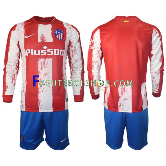 Camisa 1 Atlético de Madrid 2021-2022 manga longa ,infantil