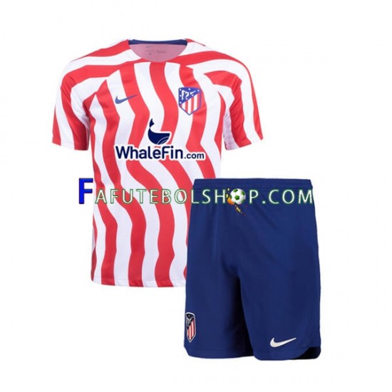 Camisa 1 Atlético de Madrid 2022-2023 manga curta ,infantil