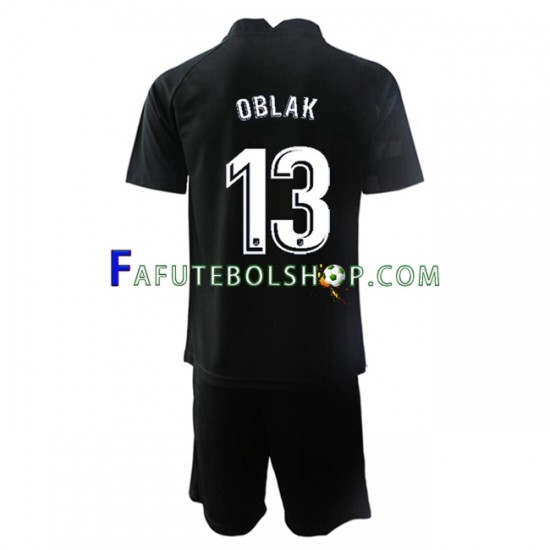 Camisa Goleiro 2 Atlético de Madrid Jan Oblak 13 2021-2022 manga curta ,infantil