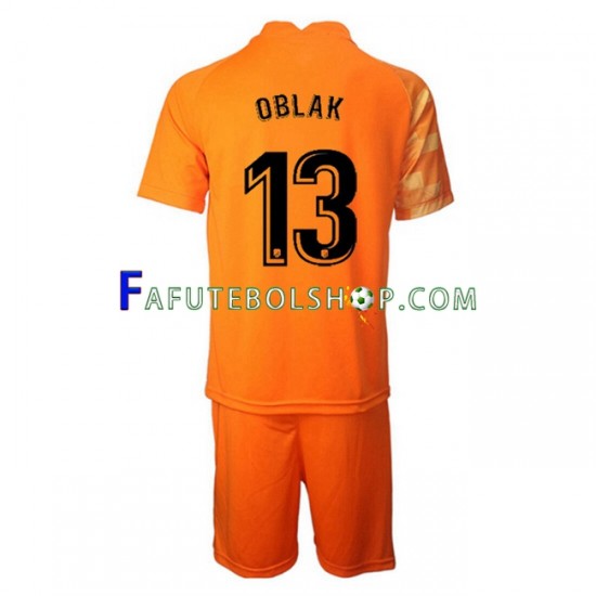 Camisa Goleiro 1 Atlético de Madrid Jan Oblak 13 2021-2022 manga curta ,infantil