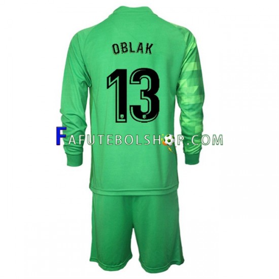 Camisa Goleiro 3 Atlético de Madrid Jan Oblak 13 2021-2022 manga longa ,infantil