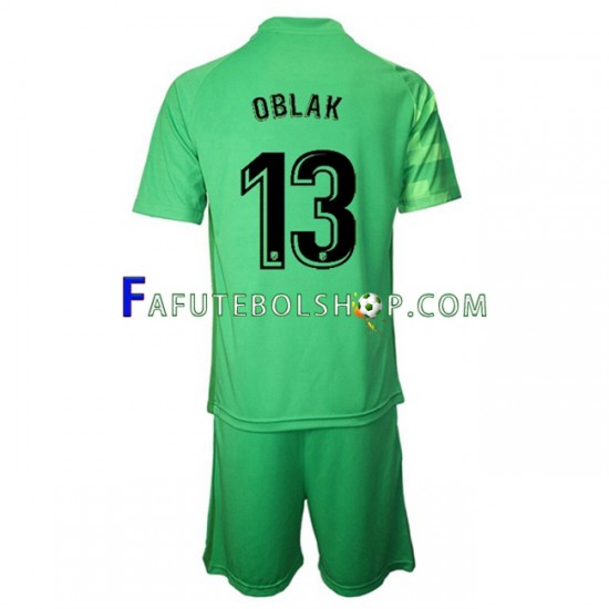 Camisa Goleiro 3 Atlético de Madrid Jan Oblak 13 2021-2022 manga curta ,infantil