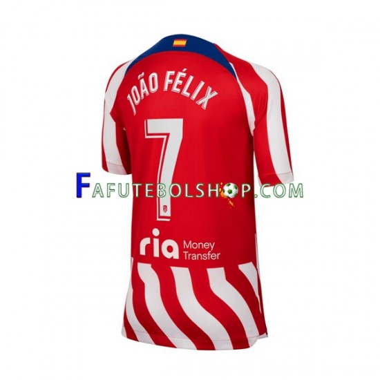 Camisa 1 Atlético de Madrid Joao Felix 7 2022-2023 manga curta ,Masculino