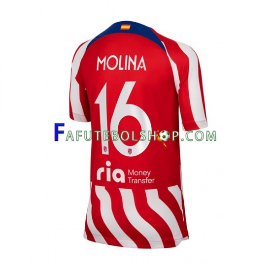 Camisa 1 Atlético de Madrid Nahuel Molina 16 2022-2023 manga curta ,Masculino