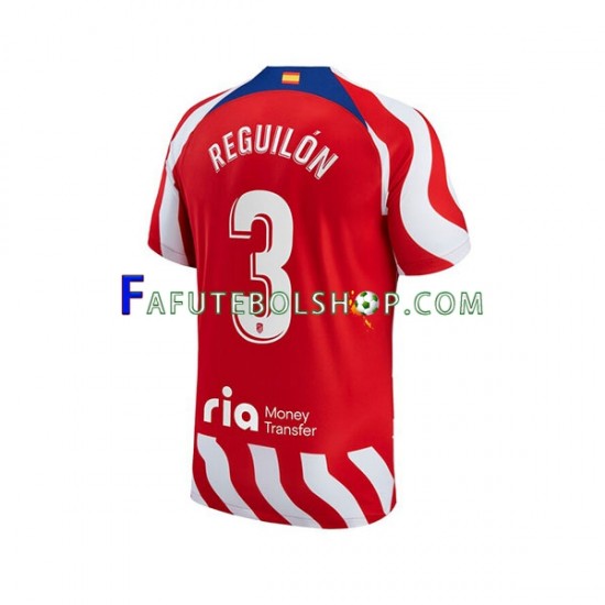 Camisa 1 Atlético de Madrid Sergio Reguilon 3 2022-2023 manga curta ,Masculino