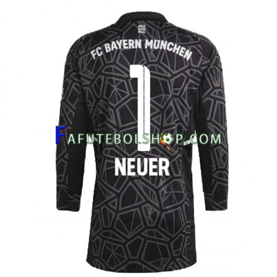 Camisa Goleiro 2 Bayern de Munique Manuel Neuer 1 2022-2023 manga longa ,Masculino