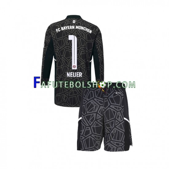 Camisa Goleiro 2 Bayern de Munique Manuel Neuer 1 2022-2023 manga longa ,infantil