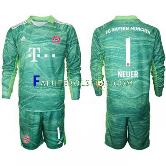 Camisa Goleiro 3 Bayern de Munique Manuel Neuer 1 2021-2022 manga longa ,infantil