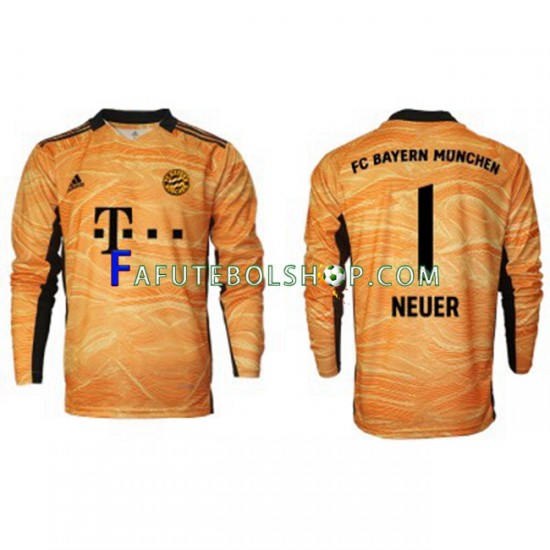 Camisa Goleiro 1 Bayern de Munique Manuel Neuer 1 2021-2022 manga longa ,Masculino