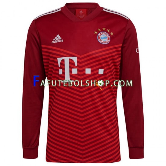 Camisa 1 Bayern de Munique 2021-2022 manga longa ,Masculino