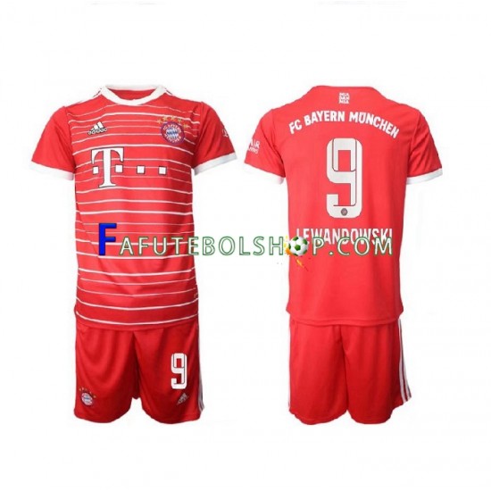 Camisa 1 Bayern de Munique Lewandowski 9 2022-2023 manga curta ,infantil