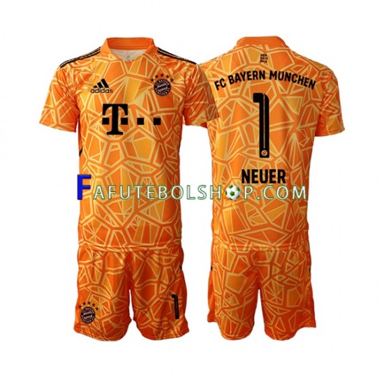 Camisa Goleiro 2 Bayern de Munique Manuel Neuer 1 2022-2023 manga curta ,infantil