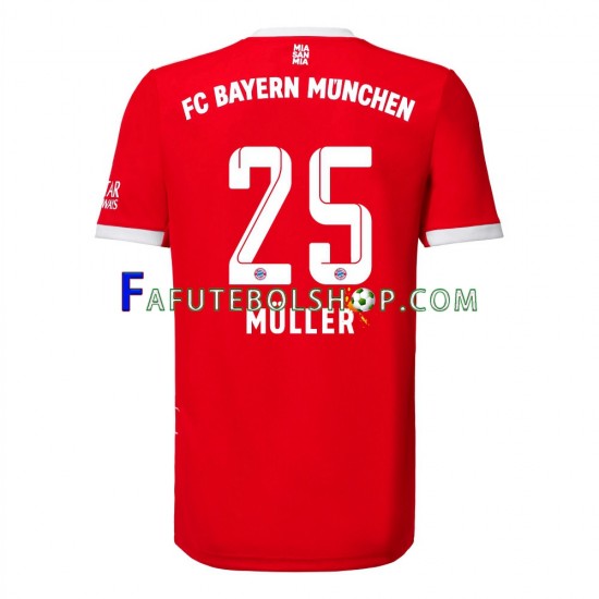 Camisa 1 Bayern de Munique Muller 25 2022-2023 manga curta ,Masculino