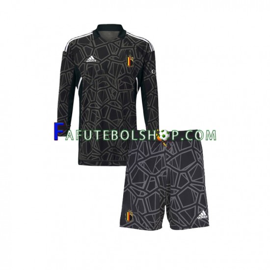 Camisa Goleiro 1 Bélgica Copa Do Mundo 2022 manga longa ,infantil