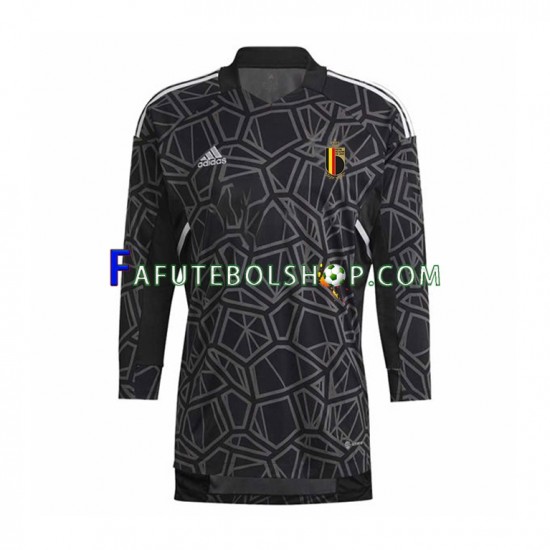 Camisa Goleiro 1 Bélgica Copa Do Mundo 2022 manga longa ,Masculino