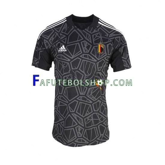 Camisa Goleiro 1 Bélgica Copa Do Mundo 2022 manga curta ,Masculino