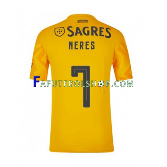 Camisa 2 Benfica David Neres 7 2022-2023 manga curta ,Masculino