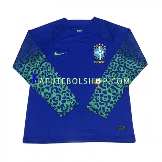 Camisa 2 Brasil Copa Do Mundo 2022 manga longa ,Masculino