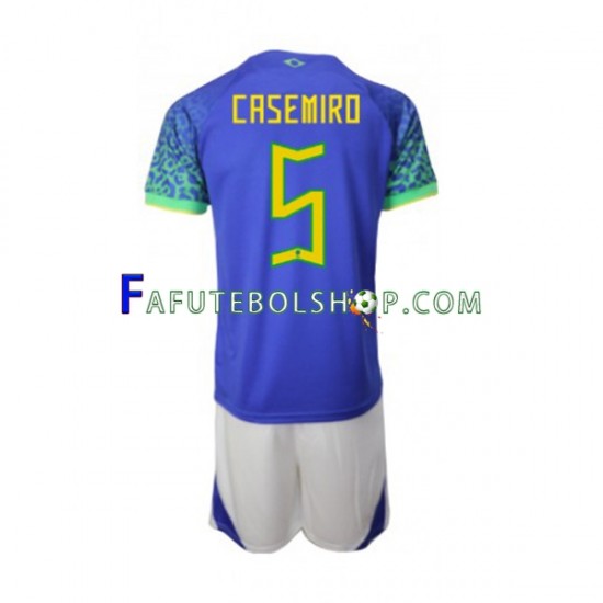 Camisa 2 Brasil Casemiro 5 Copa Do Mundo 2022 manga curta ,infantil