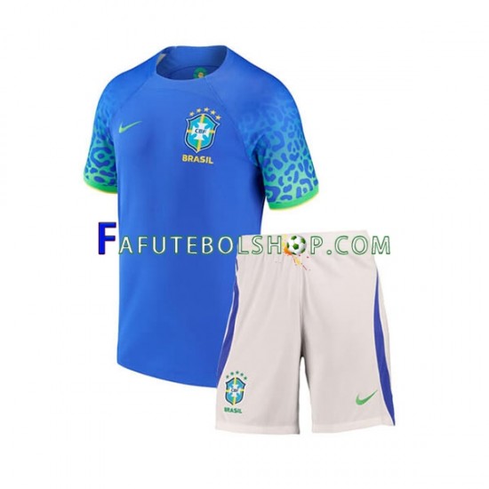 Camisa 2 Brasil Copa Do Mundo 2022 manga curta ,infantil