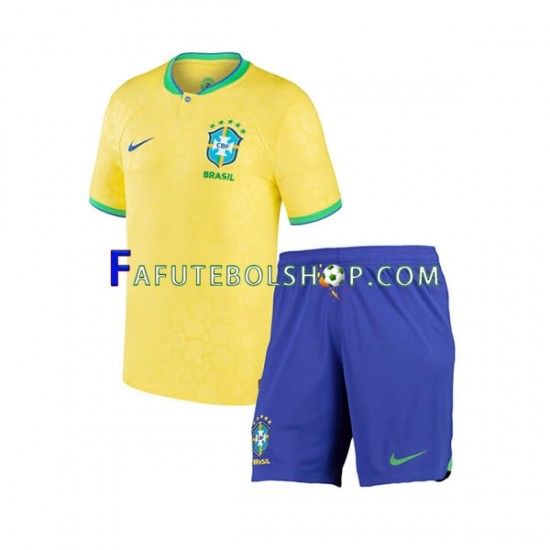 Camisa 1 Brasil Copa Do Mundo 2022 manga curta ,infantil