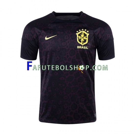 Camisa Goleiro 1 Brasil Copa Do Mundo 2022 manga curta ,Masculino