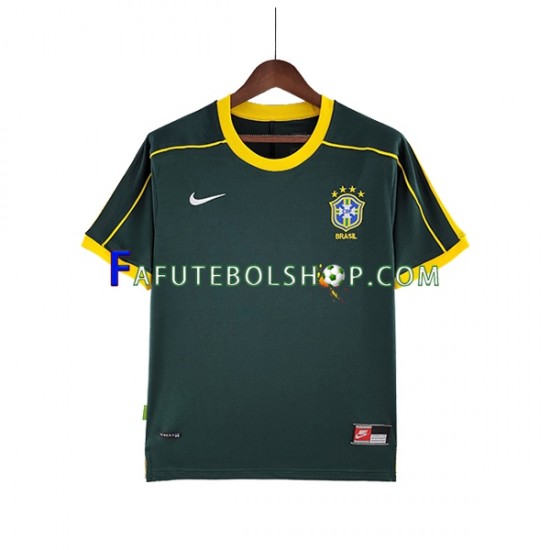 Camisa Goleiro 2 Brasil Retrô 1998 manga curta ,Masculino