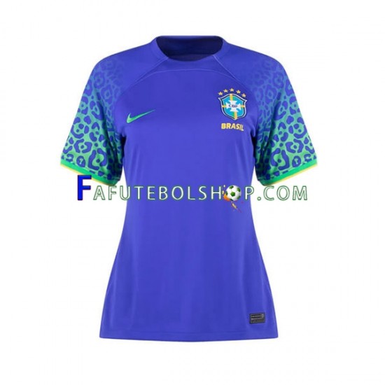 Camisa 2 Brasil Copa Do Mundo 2022 manga curta ,Feminino