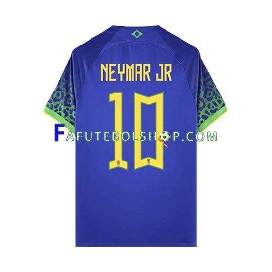 Camisa 2 Brasil Neymar JR 10 Copa Do Mundo 2022 manga curta ,Masculino