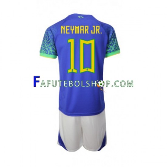 Camisa 2 Brasil Neymar JR 10 Copa Do Mundo 2022 manga curta ,infantil