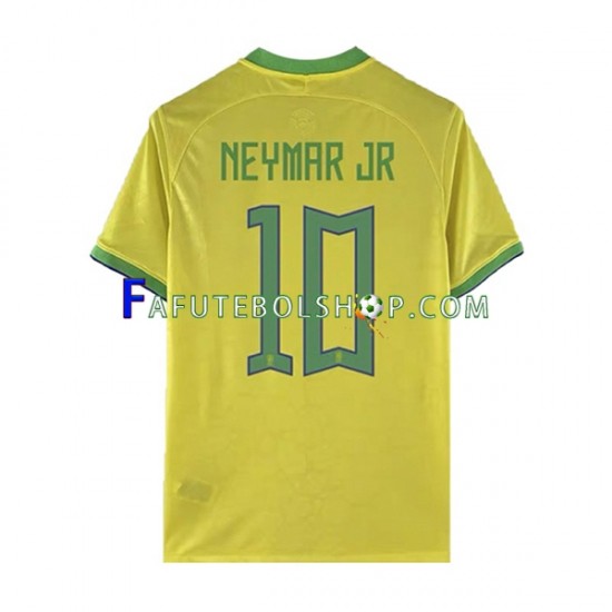 Camisa 1 Brasil Neymar JR 10 Copa Do Mundo 2022 manga curta ,Masculino