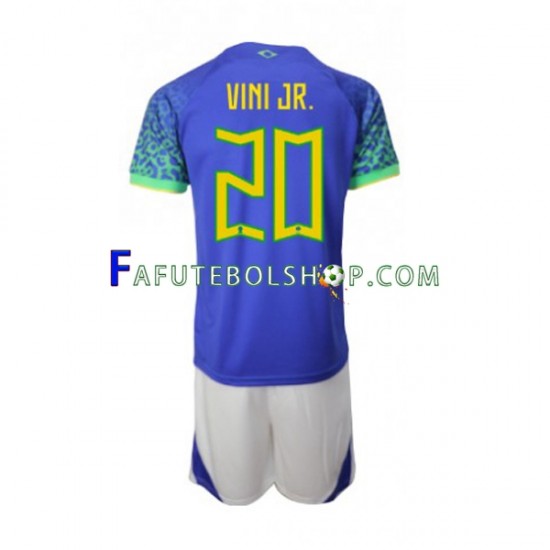 Camisa 2 Brasil Vinicius Junior 20 Copa Do Mundo 2022 manga curta ,infantil