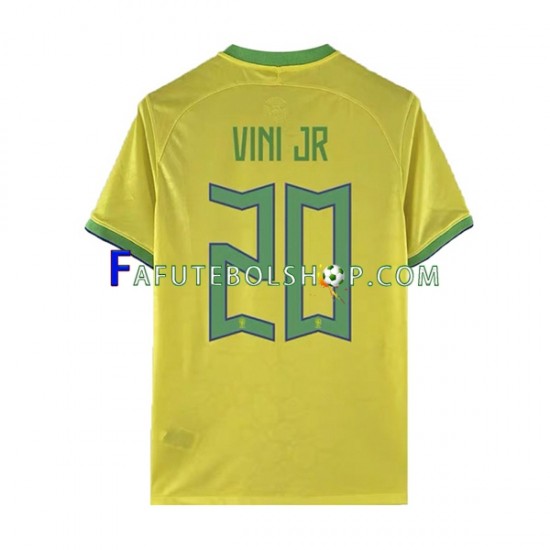 Camisa 1 Brasil Vinicius Junior 20 Copa Do Mundo 2022 manga curta ,Masculino