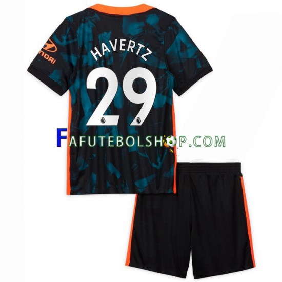 Camisa 3 Chelsea Kai Havertz 29 2021-2022 manga curta ,infantil