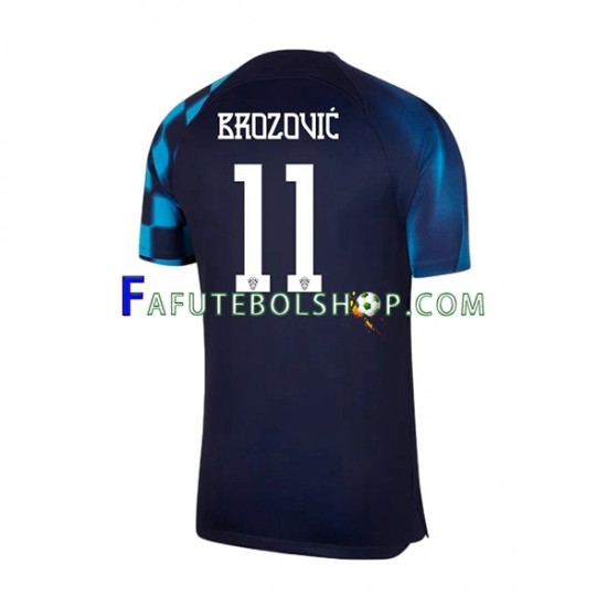 Camisa 2 Croácia Brozovic 11 Copa Do Mundo 2022 manga curta ,Masculino