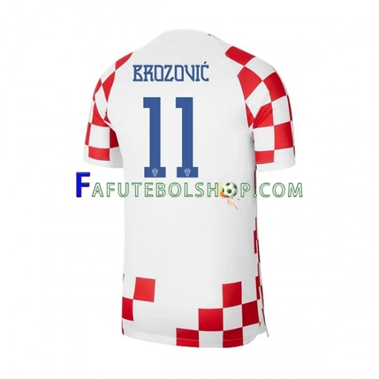 Camisa 1 Croácia Brozovic 11 Copa Do Mundo 2022 manga curta ,Masculino