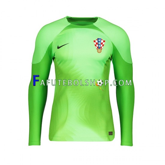 Camisa Goleiro 2 Croácia Copa Do Mundo 2022 manga longa ,Masculino