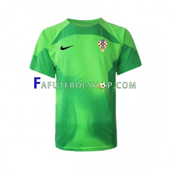 Camisa Goleiro 2 Croácia Copa Do Mundo 2022 manga curta ,Masculino